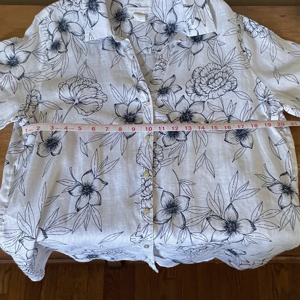 Lovely Rachel Ashwell 100% Linen Blouse - Picture 9 of 11